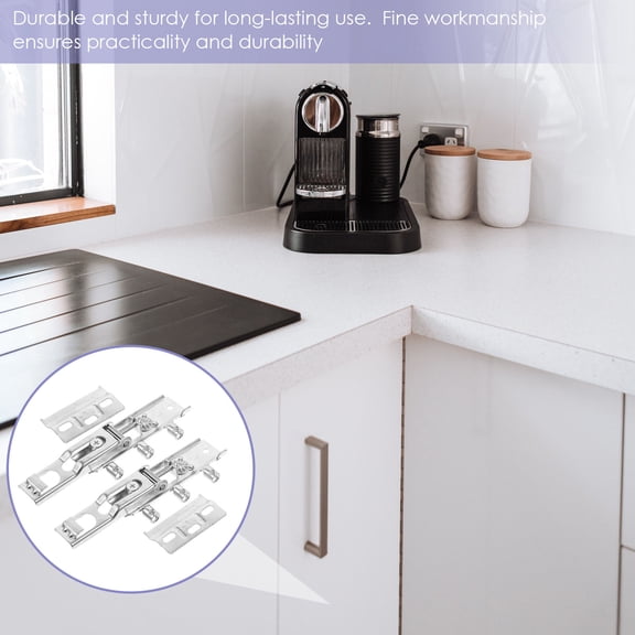 ELAYARD 1Set Metal Cabinet Hanging Bracket Cold Rolled Steel Plated Silver Sturdy Secure Home Use Hardware