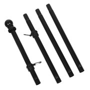 ELAYARD 1Set Outdoor Portable Stainless Steel Flagpole Kit Black Sectional Heavy Duty Design