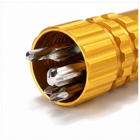 ELAYARD 1Set Precision Screwdriver Set for Electronics Repair, Golden Handle with Built in Bit Storage