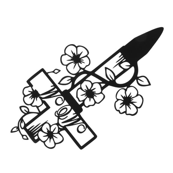 ELAYARD Cemetery Cross Stake Black Simple Install Outdoor Elegance