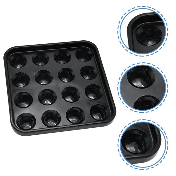 ELAYARD 1Set Billiard Balls Holder Plastic Pool Ball Holder Black For Home Use