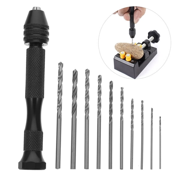 ELAYARD Pin Vise Manual Drill Kit Black Aluminum Alloy Compact Design