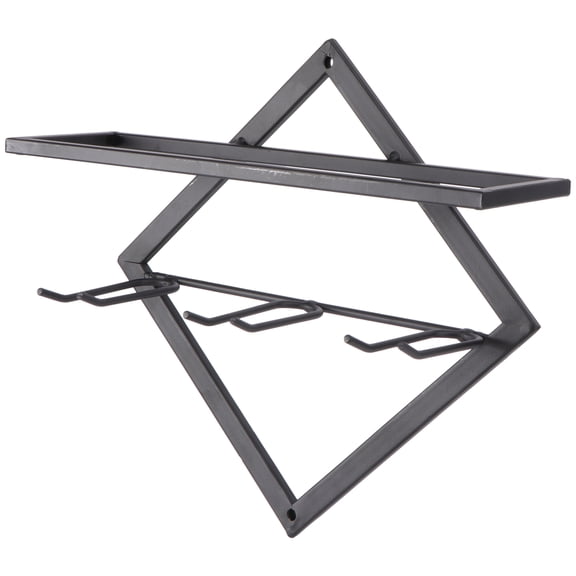 ELAYARD 1Set Wall-mounted Black Bottle Display Rack for Kitchen Storage