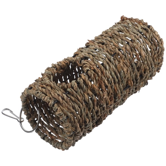 ELAYARD 1Set Wear Resistant Bird Swing for Parrot Light Brown Straw Material Household Accessory