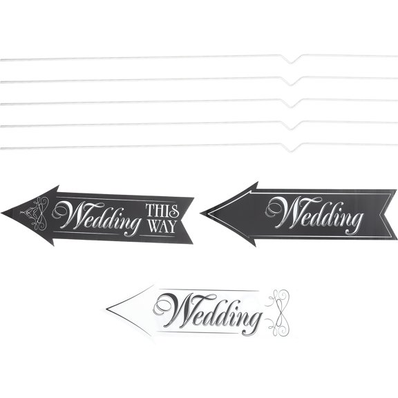 ELAYARD 1Set Wedding Reception Sign with Stand Directional Yard Arrow for Outdoor Wedding Decor