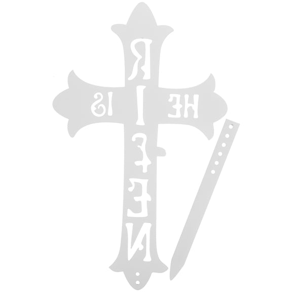 ELAYARD White Iron Easter Cross Yard Stake Set with Pointed Base for Lawn and Garden Outdoor Decoration