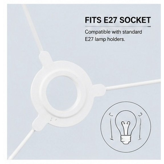 ELAYARD Durable White Iron Lampshade Frame Ring Easy to Install for Home Use 1Set