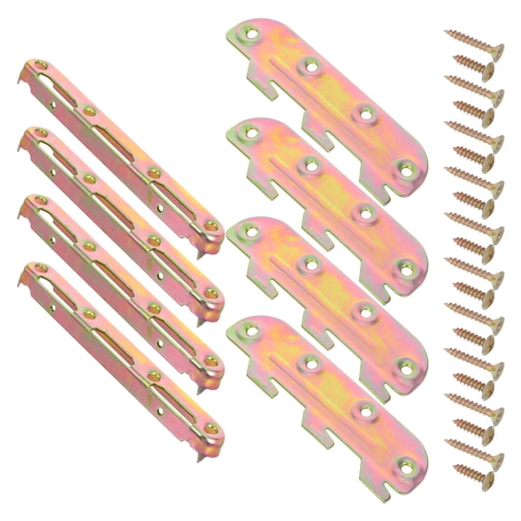 ELAYARD 1Set Wood Bed Rail Brackets Adapter with Universal Hook Support for Bed Frame Repair and Mounting