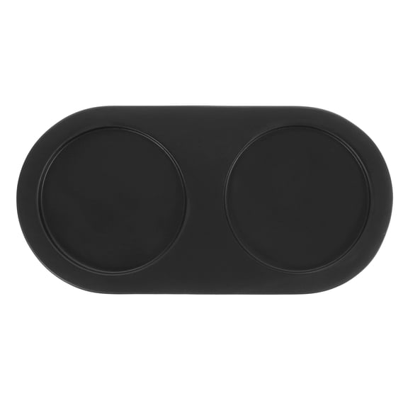 ELAYARD Salt Pepper Holder Tray Black Wood 1Pack 5.8x3.1x0.5in Rectangular Shape