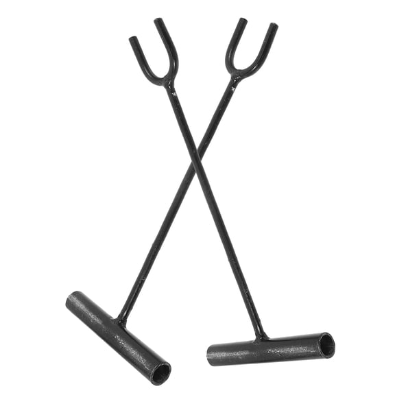 ELAYARD 2-Pack Versatile Utility Hooks - Iron U-Shape Fork Design with Extended Reach, Perfect for Home, Warehouse, and Garage Use