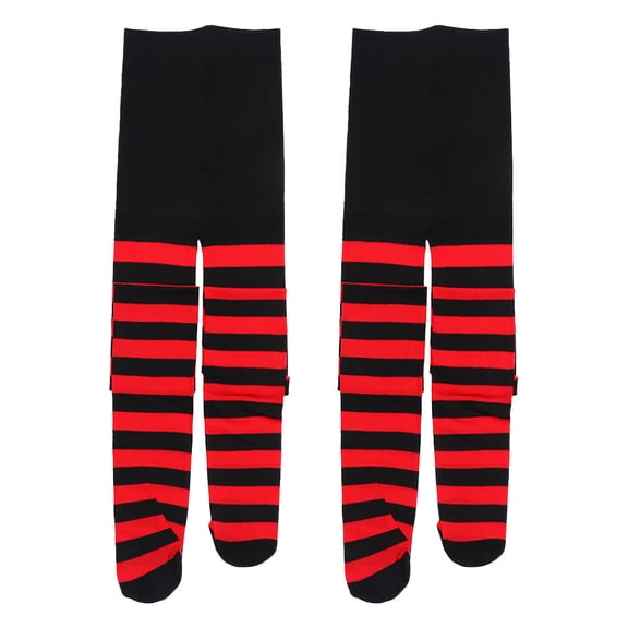 ELAYARD 2 Pairs Clown Socks for Women Assorted Color Striped Costume Accessory Christmas Party Cosplay Costume
