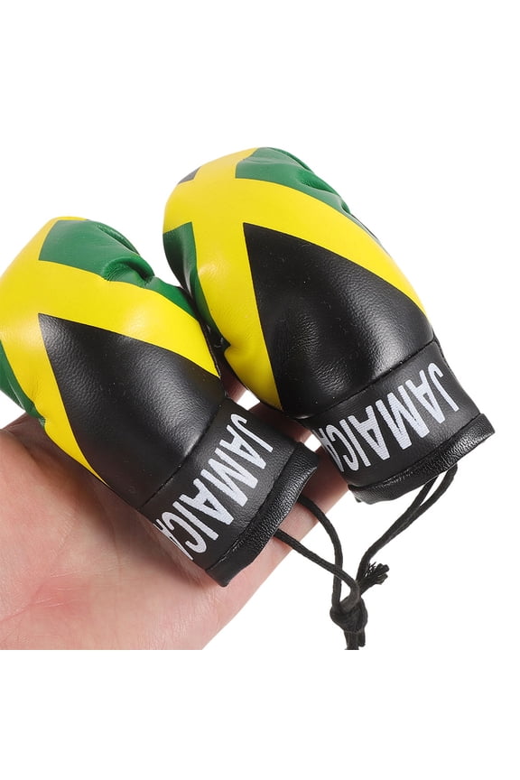 2 Pairs Jamaican Keychain Boxing Gloves Hanging Decoration PVC Realistic Design For Christmas Holiday Decor