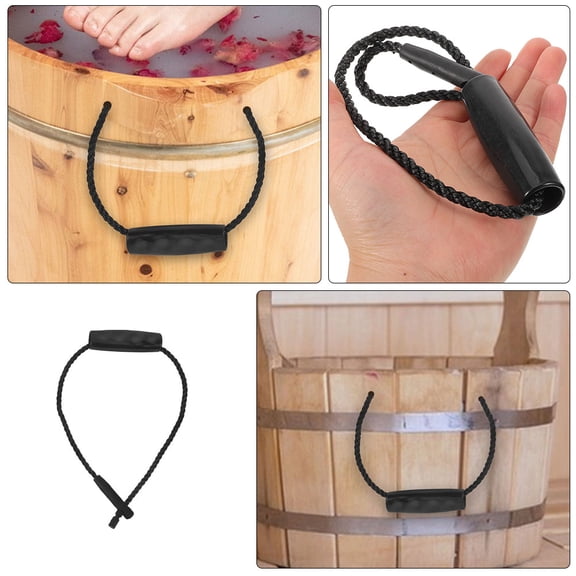 ELAYARD 2Pairs Black Bucket Rope Handle Replacement Ergonomic Grip Strap for Household Use