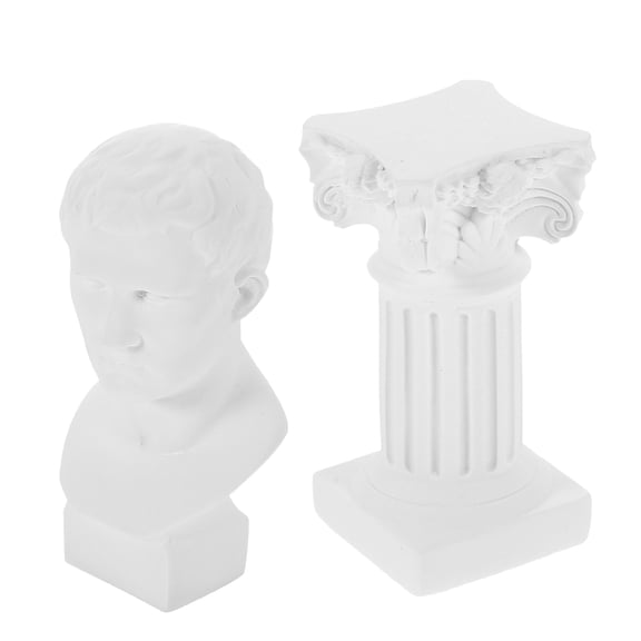 ELAYARD 2-Pcs Classical Resin Column Statue for Stylish Garden Decor