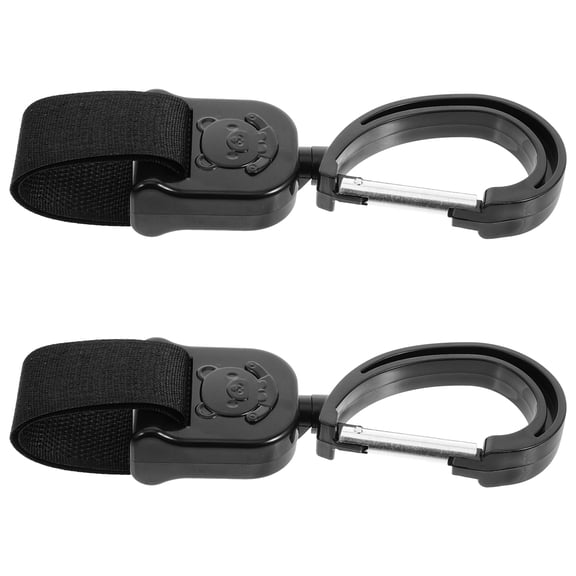 ELAYARD 2 Pcs Cute Stroller Hooks Stroller Hooks Black for Shopping with Baby