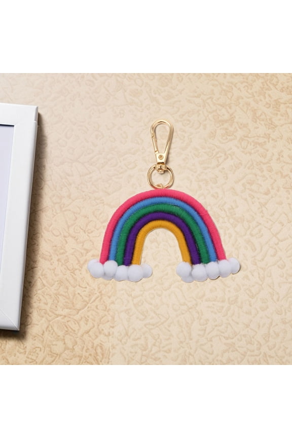 2-Pack Colorful Woven Keychains with Bag Charms for Trendy Accessories and Everyday Use