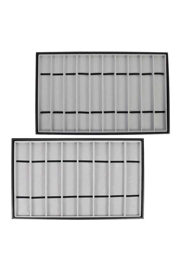 2 Pcs Watch Tray Black Leather For Watch Collectors