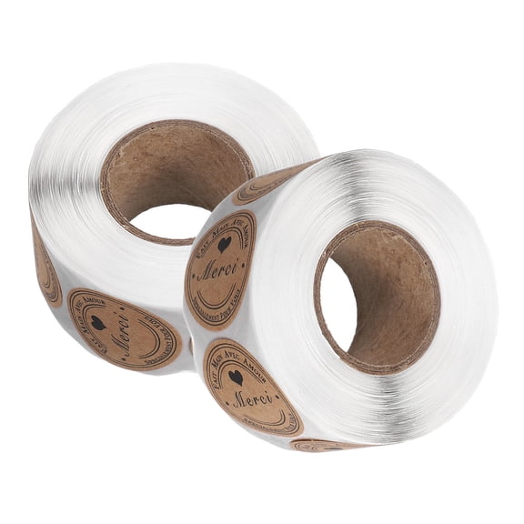 ELAYARD 2 Roll Small Business Label Stickers Coffee Paper Vintage Wrapping Tags for Weddings