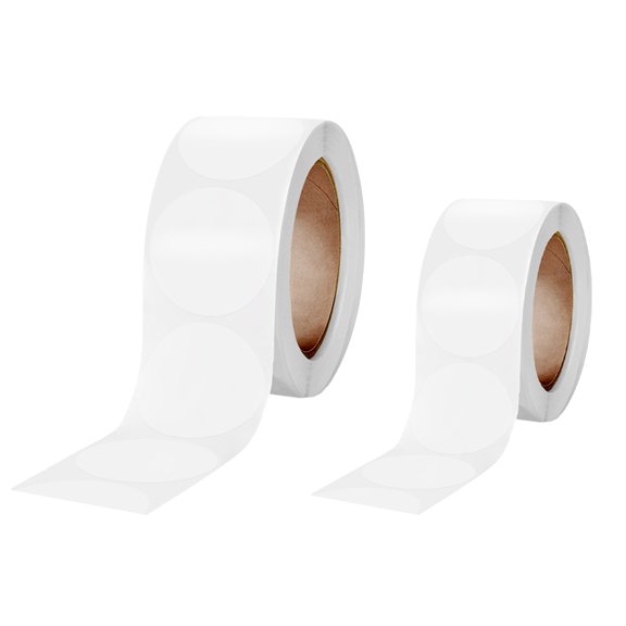 ELAYARD 2 Rolls Round Labels Sticker in Clear Material for Shops and Bars