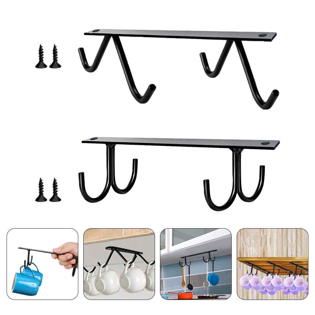 ELAYARD 2 Set of Mug Holder with Storage Iron for Hang Kitchen Utensils ...