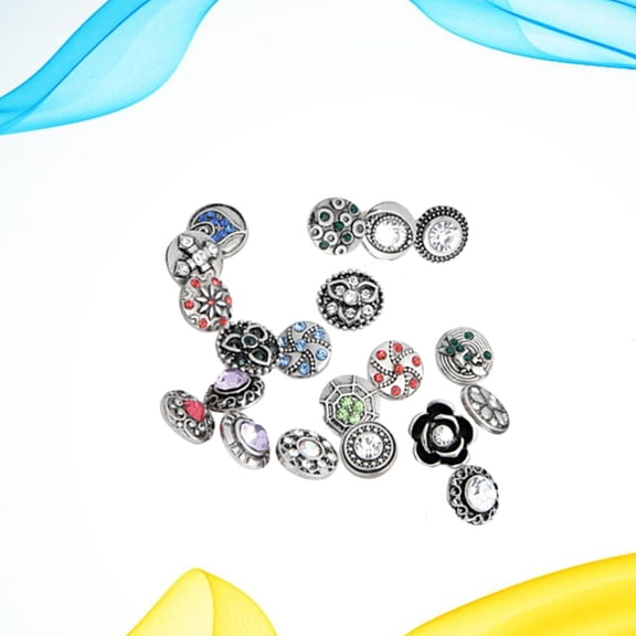 ELAYARD 20Pcs Exotic Crafts Buttons Alloy Gems for Jewelry Making Durable Unique Pattern
