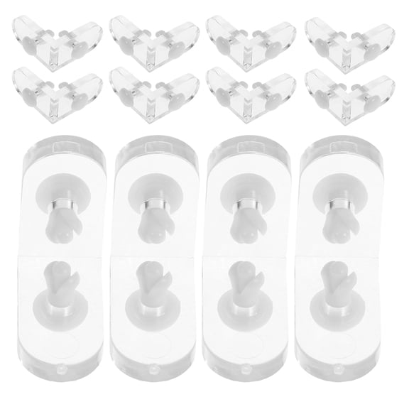 ELAYARD 20Sets Clear Acrylic Floating Shelf Brackets Transparent Corner Support for Home Use