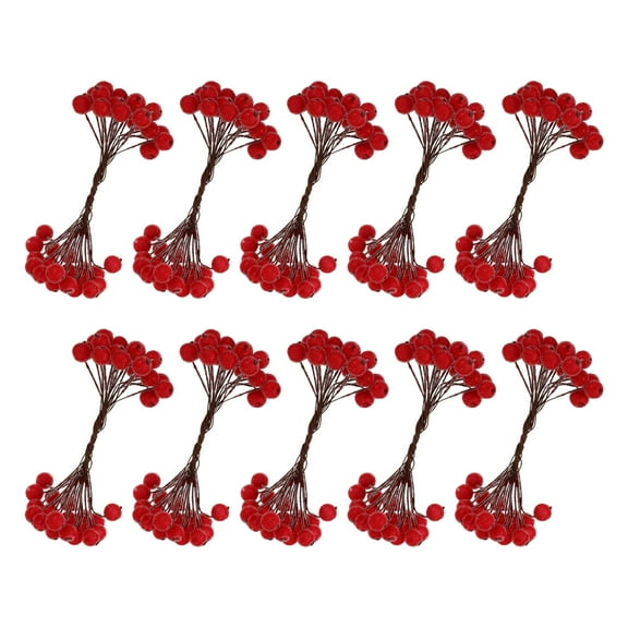 ELAYARD 200Pcs Christmas Artificial Red Berries, Foam Decorations for Holiday and Party Adornments