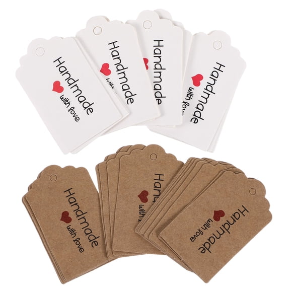 ELAYARD 200 Pcs Assorted Color Kraft Paper Food Packing Labels and Tags with Hole for Hanging, and Multipurpose