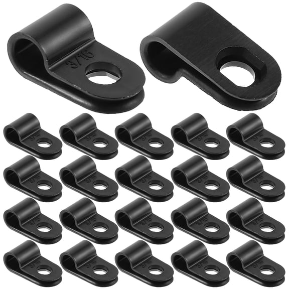 ELAYARD 200Pcs Black Cable Clips PVC Material Screw Mount Wire Holders for Rope Light and Ethernet Cables