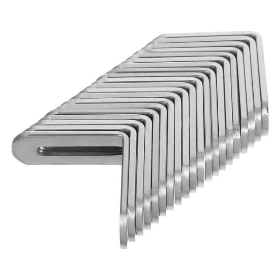 ELAYARD 20Pcs Stainless Steel L Brackets Adjustable Slotted Angle Brackets for Furniture Support and Projects