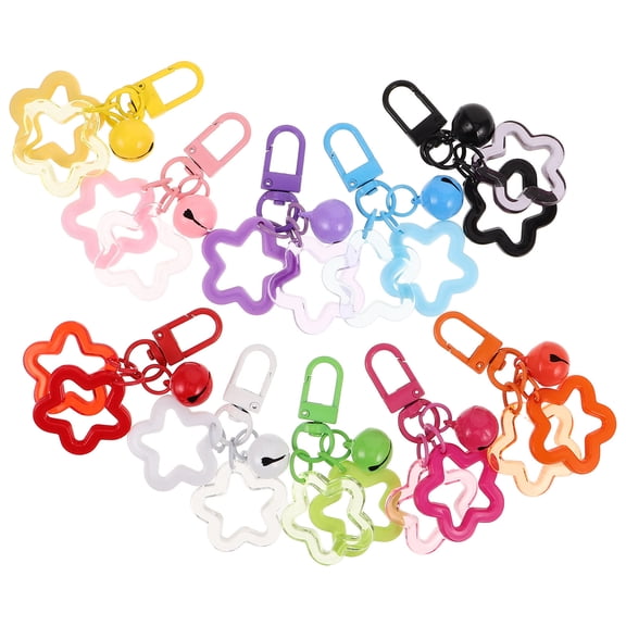 ELAYARD 20-Pack Acrylic Star Keychain Pendants with Snap Hook Clips for Crafting and Keychain Projects