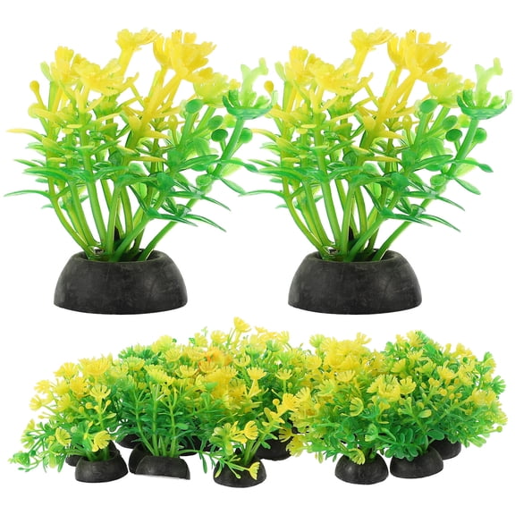 ELAYARD 20Pcs Betta Fish Tank Decorations Plastic Plants for Aquarium Natural Green Landscape