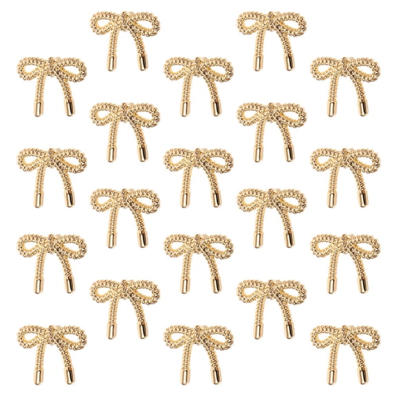ELAYARD 20Pcs Golden Bowknot Metal Buttons for Sewing Zinc Alloy Decorative Fasteners for Cardigans Sweaters Coats