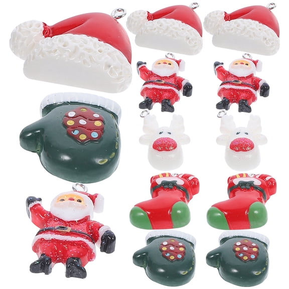 ELAYARD 20-Pack Christmas Hanging Ornaments Assorted Color Resin Snowman Keychains for Holiday Decorations