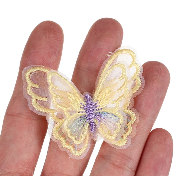 ELAYARD 20Pcs Compact Yellow Butterflies Patches for Clothes Jeans Bags DIY Accessories