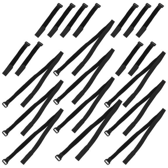 ELAYARD 20-Pack Black Nylon Double-Sided Cable Wraps Reusable Fasteners for Organizing Computer Desk Cables and Wires