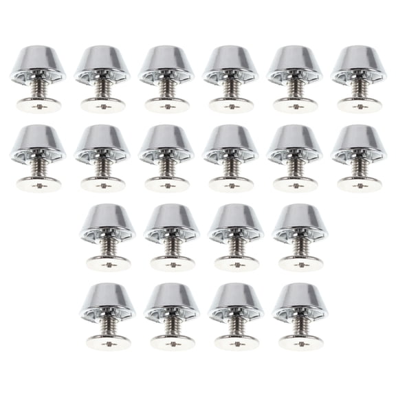 ELAYARD 20Pcs Flat Head Metal Studs Screw Back Rivets Kit in Plated Silver for DIY Purse Making and Handbag Repair