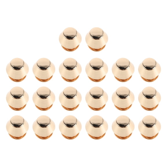ELAYARD 20Pcs Nailhead Studs and Button Caps Screw Back Rivets for Handbag Crafting and Repair in Plated Gold