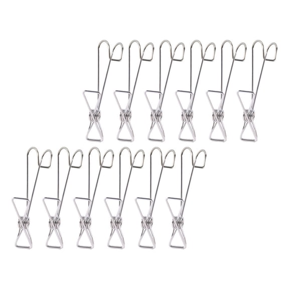 ELAYARD Plated Silver Stainless Steel Clothes Clips Multi-Functional for Laundry 20Pcs