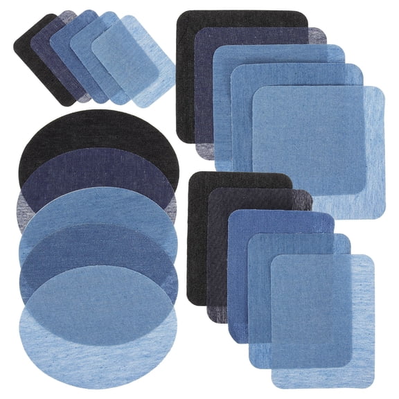 ELAYARD 20Pcs Iron on Denim Patches for Clothes Repair with Cuttable Design in Assorted Colors