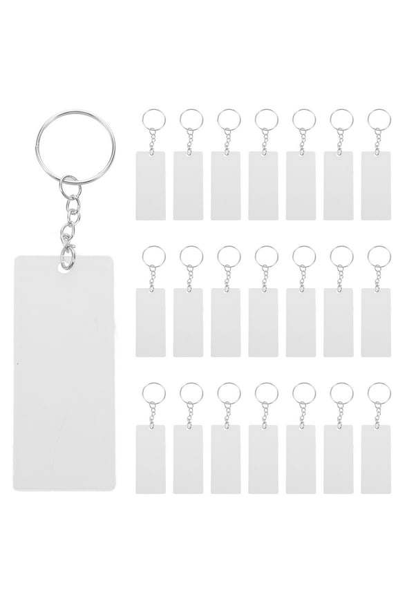 Transparent Acrylic Keychain Blanks for Hanging Photos and Stickers 20Pcs