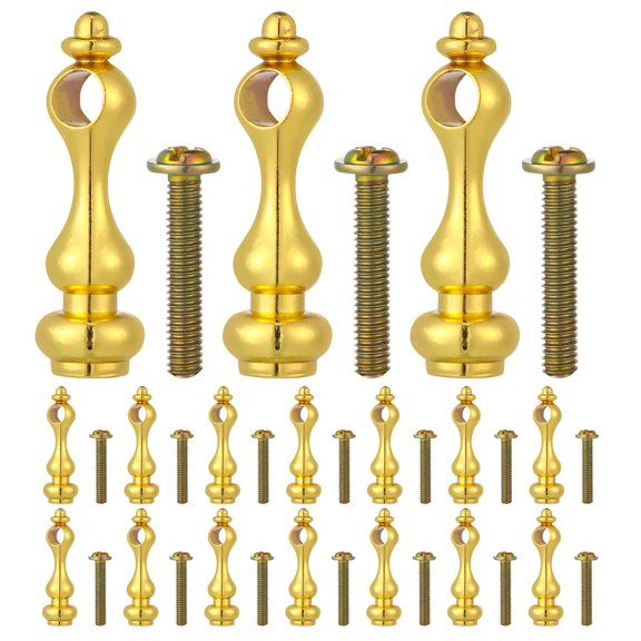 ELAYARD 20Pcs Metal Post Cap for Glass Railing Reinforced Connector Hardware in Golden for Home Use