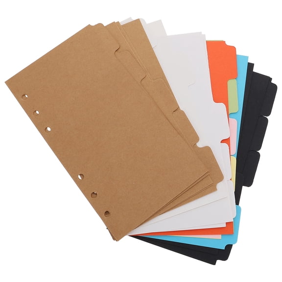 ELAYARD A6 Colorful Paper Index Dividers 6-Hole Assorted Colors 20 Pieces