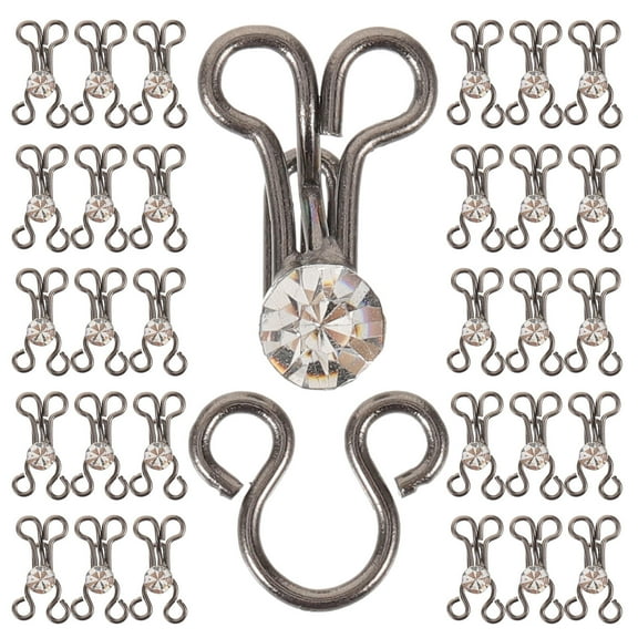 ELAYARD Sewing Hooks and Eyes Closure Metal 20Pcs 1.7x0.39in