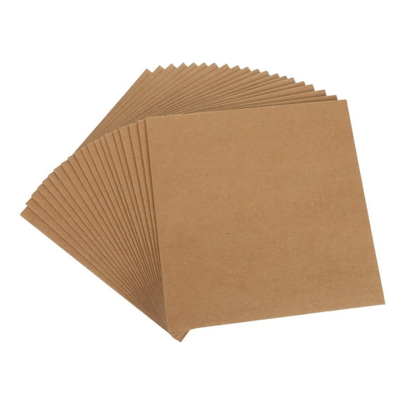 ELAYARD 20Pcs Sturdy Square Kraft Paper Envelopes Light Brown Paper Sleeves for Invitations