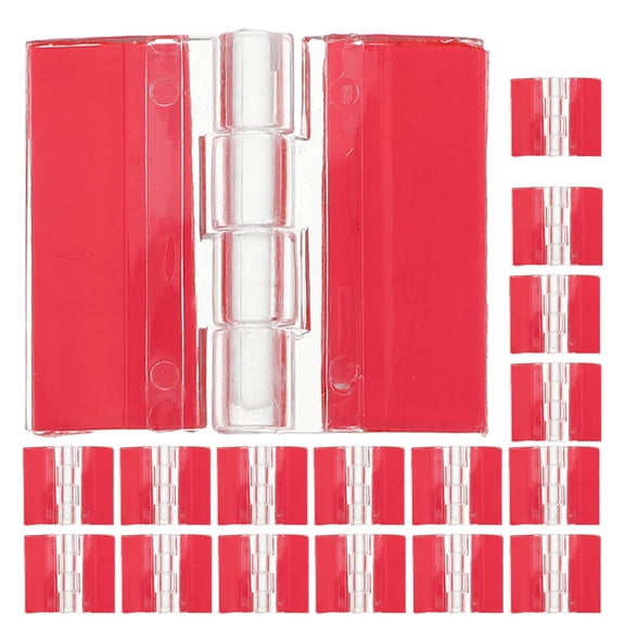 ELAYARD 20Pcs Transparent Acrylic Hinges with Double Sided Adhesive for Small Box and Door Applications