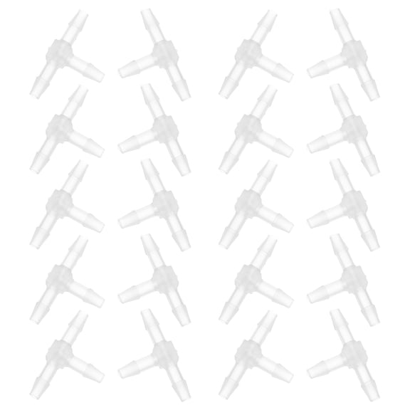 ELAYARD 20Pcs Transparent Plastic Barb Tee Reducing Connector Kit Leakproof Durable for Home Use