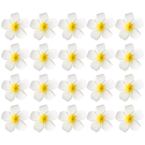 ELAYARD 20Pcs Plumeria Flower Hairpins with Nonslip Design Elegant White Hair Barrette