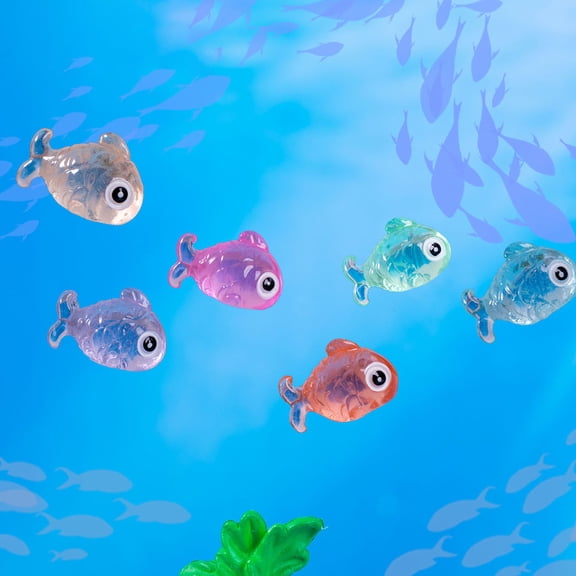 ELAYARD 20pcs Miniature Fish for Aquarium Decor with Night Glow Features Resin