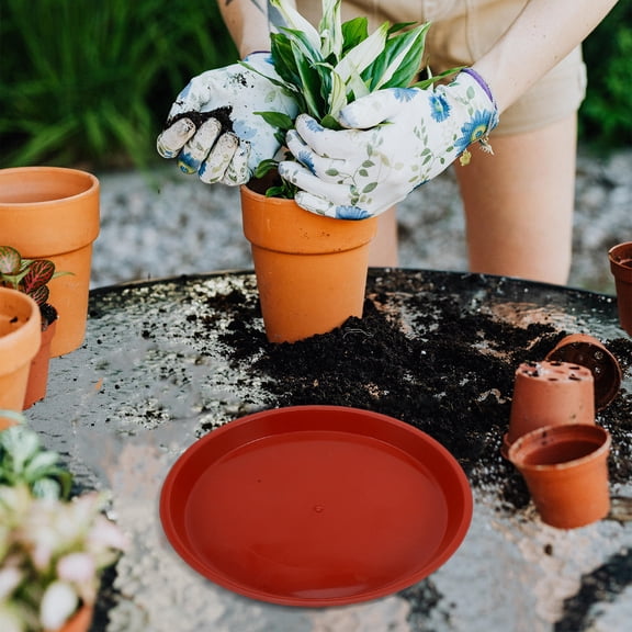 ELAYARD 20Pcs PP Round Flowerpot Trays Water Collection Easy Plant Pot Movement